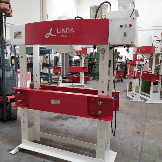 150 Ton Gezer Kafa Kollu Motorlu Lİnda Machine Hidrolik Atölye Presi
